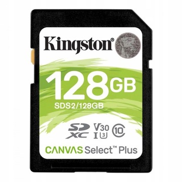 Карта Kingston SDXC Canvas SelectPlus 4K UHD 128 ГБ