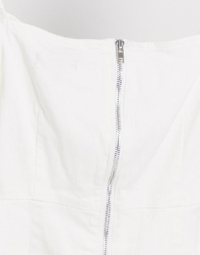 Missguided Petite biała jeansowa sukienka mini 44