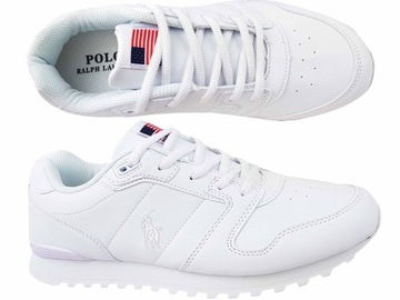 RALPH LAUREN POLO RFS11401 CLASSIC JOGGER BUTY DAMSKIE BIAŁE SKÓRZANE