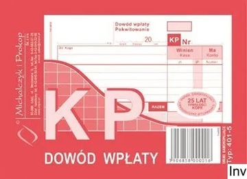 401-5 KP Dowód Wpłaty A6 80 kartek MICHALCZYK I PROKOP