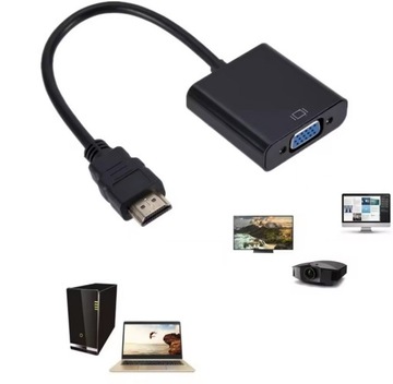 АДАПТЕР ПЕРЕХОДНИК ПРЕОБРАЗОВАТЕЛЬ HDMI - VGA D-SUB 15PIN HD АУДИОКАБЕЛЬ