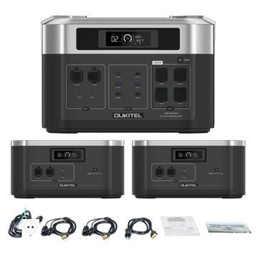 PRZENOŚNA ELEKTROWNIA UPS GENERATOR 2200W 2048WH +2*BATERIĄ OUKITEL BP2000E