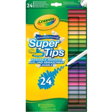 Crayola Grube i cienkie zmywalne flamastry 24 szt