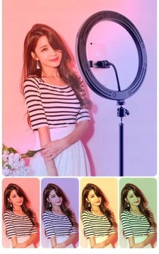СВЕТОДИОДНАЯ КОЛЬЦЕВАЯ RGB ЛАМПА СО ШТАТИВОМ ДЛЯ ФОТО И ВИДЕО СЕЛФИ МАКИЯЖА