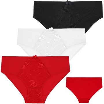 3x Figi Majtki Damskie Bikini Bawełniane Koronkowe Eleganckie MORAJ XL
