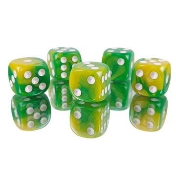 ZESTAW 2 KOSTEK K6 RPG ZAKLĘCIE DRUIDA KOŚĆ SZEŚCIOŚCIENNA 1,6 CM