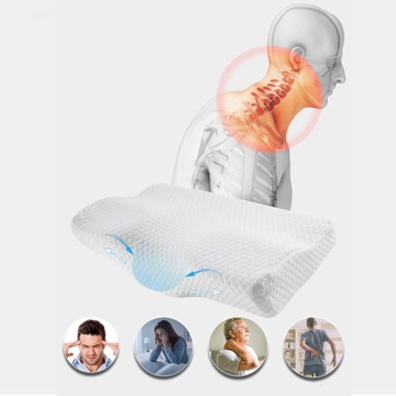KRĘGOSŁUP ORTOPEDYCZNA PODUSZKA POD GŁOWĘ Z PIANKI MEMORY, ERGONOMICZNA