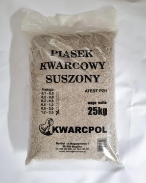 Piasek kwarcowy do piaskowania 0,5-1,2 25kg