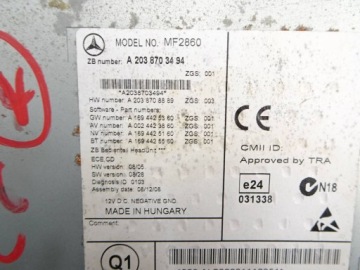 CD magnetola Mercedes CLC W203 A2038703494 – nuotrauka 11