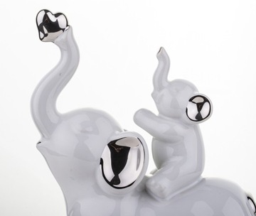 Фигурка слон Семья слонов белый серебристый маленький большой