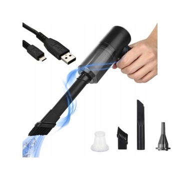 ODKURZACZ SAMOCHODOWY RĘCZNY MAŁY BEZPRZEWODOWY 2w1 DMUCHAWA MOCNY 120W DO