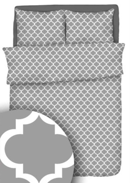 Komplet Pościeli 160x200 Bawełniana 2x70/80 Maroko Szare