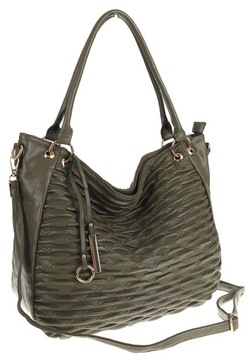 The Grace bags Włoska Torebka Damska Worek Listonoszka na Ramię B7164 Green