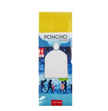 PONCZO PONCHO PELERYNA FOLIOWA PŁASZCZ KIESZONKOWY Z KAPTUREM NA DESZCZ KID