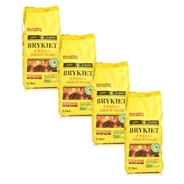 Brykiet Drzewny Gryfskand Jakość Premium Grill, 4 x 2,5kg