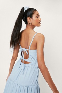 Nasty Gal warstwowa sukienka maxi z wycięciem 36