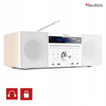 DAB+ FM CD BT USB-цифровой радиоплеер, белый