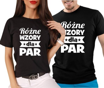 KOSZULKI DLA PAR ZAKOCHANYCH PREZENT WALENTYNKI ROCZNICĘ ZESTAW różne wzory