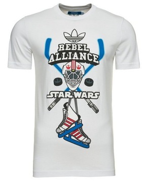 Adidas Originals t-shirt męski biały bawełniany Star Wars bez metki 0/M/L