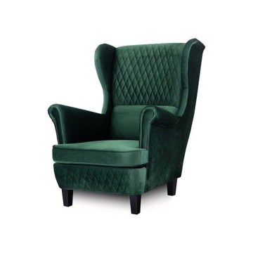 WELUROWY FOTEL ALBION STYL LOFT RETRO ZIELEŃ