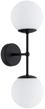 Lampa Ścienna Kinkiet Podwójny Czarna Białe Kule Milo LED E27