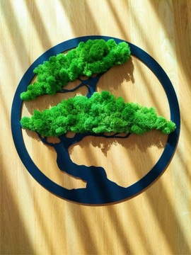 Картина мох, дерево бонсай, подарочное дерево, натуральный мох, 40 см