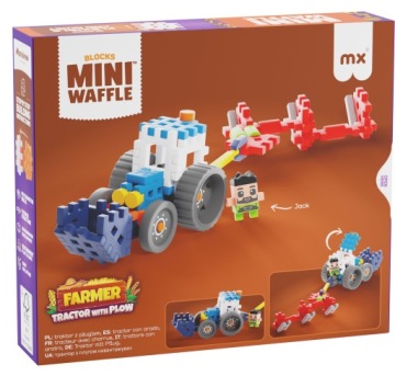 Mario- inex Marioinex конструктор WAFFLE міні FARMER Трактор з плугом, 50