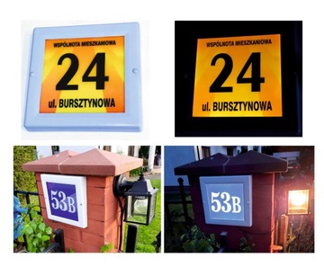 PODŚWIETLANY NUMER DOMU LED TABLICA ADRESOWA 23x23