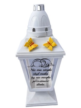 LAMPION DLA DZIECKA + DOWOLNY grawer, ZNICZ personalizowany, BIAŁY ZNICZ