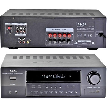 MOCNY WZMACNIACZ AMPLITUNER AKAI 5.1 CZARNY KARAOKE BLUETOOTH USB SD FM