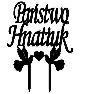 Topper na tort weselny,personalizowany, gołębie