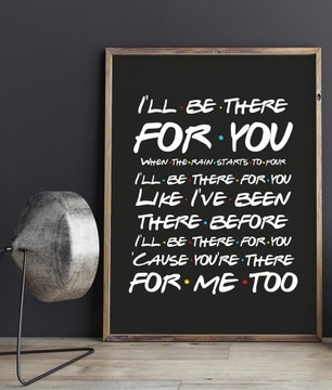 Плакат «Друзья» — текст — черный — А4