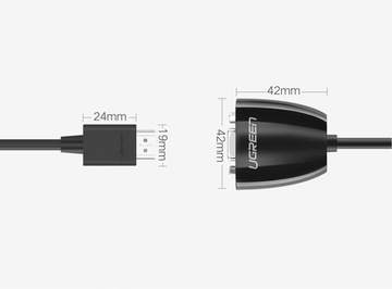 АДАПТЕР UGREEN HUB С КАБЕЛЕМ DSUB «ШТЕКЕР HDMI» НА VGA «МАМА» PLUG & PLAY