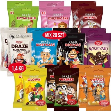 СУХИЕ КОНФЕТЫ Skawa MIX 20 ВКУСОВ 1400 г 1,4 кг