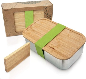 Freshbox POJEMNIK LUNCHBOX ZE stali nierdzewnej bambuSOWA POKRYWKA