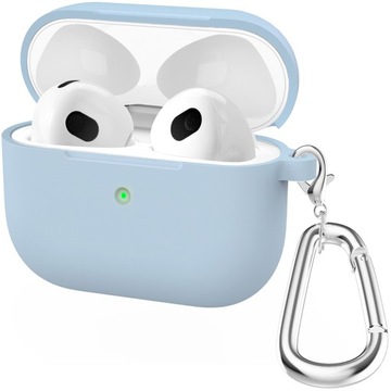 ETUI SILIKONOWE DO APPLE AIRPODS PRO 1 COVER CASE KARABIŃCZYK - LIGHT BLUE