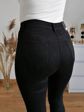 Spodnie CZARNE Jeansy PUSH UP Wyszczuplające 40 L