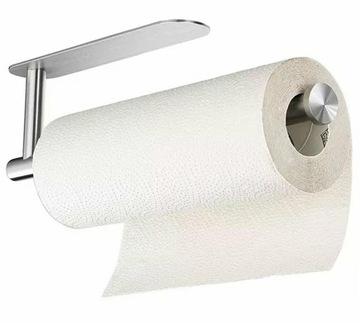 UCHWYT WIESZAK NA RĘCZNIK PAPIEROWY KUCHENNY bez wiercenia SREBRNY LOFT