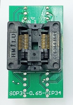 Адаптер SSOP20 (R=0,65 мм/Ш=250 мил)-PDIP20 ZIF