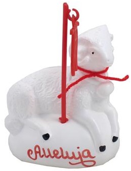 BARANEK WIELKANOCNY BIAŁY WIELKANOC ALLELUJA 9 CM