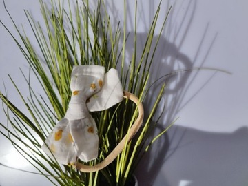 Opaska bezuciskowa kokardka dla niemowlaka dla dziewczynki muslinowa