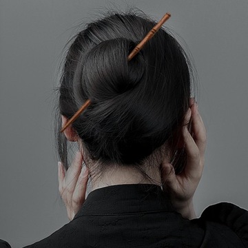 Деревянные палочки для волос Ретро Традиция Классика Ручная работа черно-коричневый