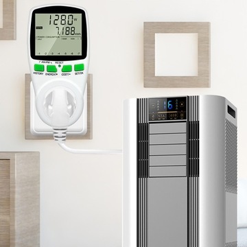 WATOMIERZ MIERNIK ZUŻYCIA PRĄDU ENERGII LCD zegar sterujący cyfrowy