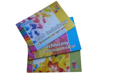Blok techniczny A4 z kolorowymi kartkami 10 kartek