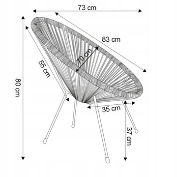 АКАПУЛЬКО ПРЕМИУМ НАТУРАЛЬНЫЙ САДОВЫЙ СТУЛ ДЛЯ САДА БАЛКОН ТЕРРАСА XXL