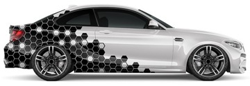 НАКЛЕЙКИ СОТОВЫЕ ШЕСТИГРАННЫЕ для авто 36 шт., 9 см.