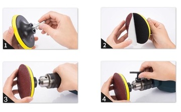 Насадочный диск 125 мм + переходник для шлифовальной дрели, шлифмашины, отвертки