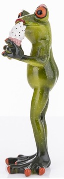 Figurka ozdoba ceramiczna żaba z lodem