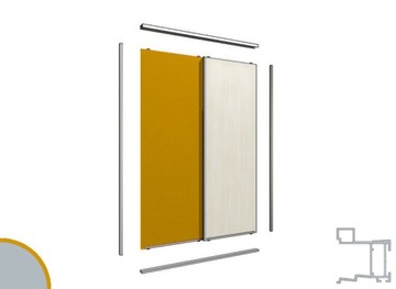 Ramowy zest. do drzwi przesuwnych Cote 1,5m/2D ALU