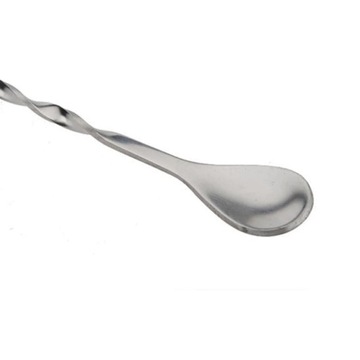 Спиральная барменская ложка с вилкой, сталь, 26 см.